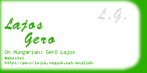 lajos gero business card