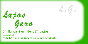 lajos gero business card